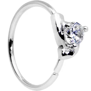 20 Gauge 3/8 Clear Gem Pronged Seamless Circular Ring