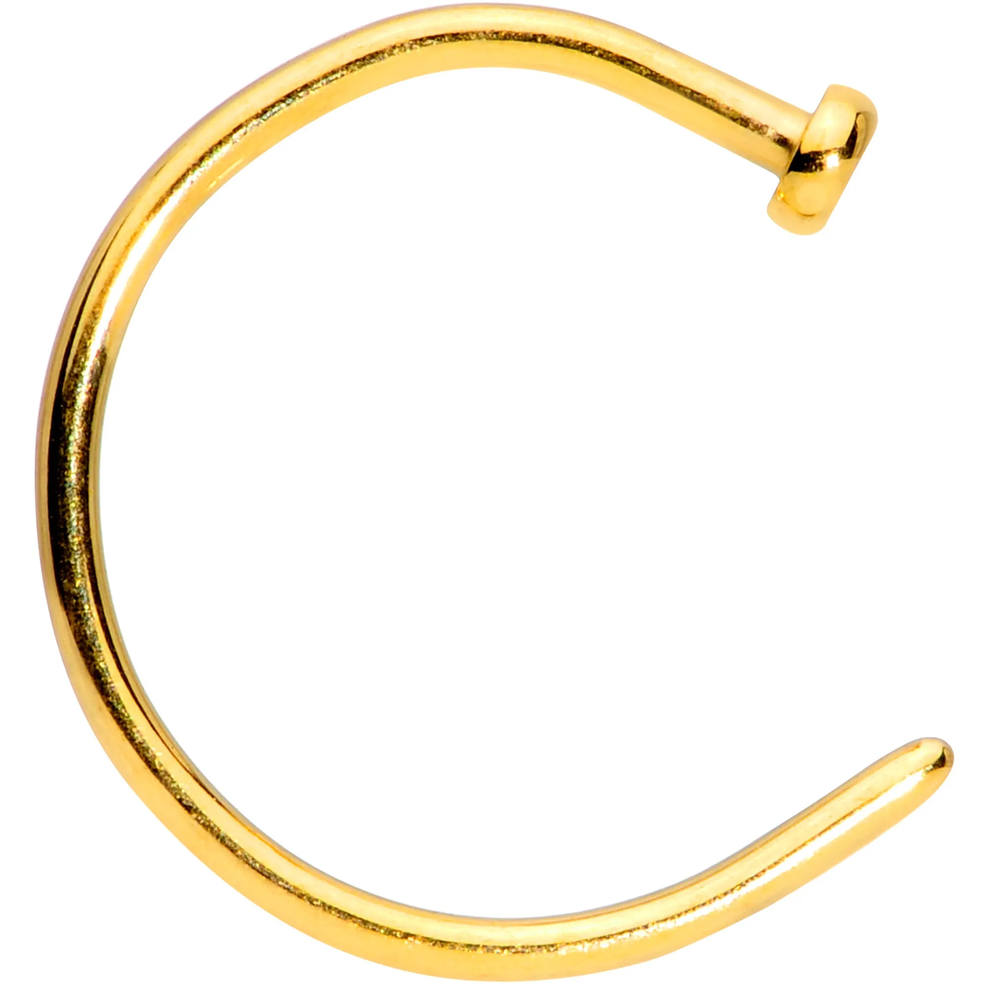 20 Gauge 3/8 Gold Tone PVD Implant Grade Titanium Disc Nose Hoop