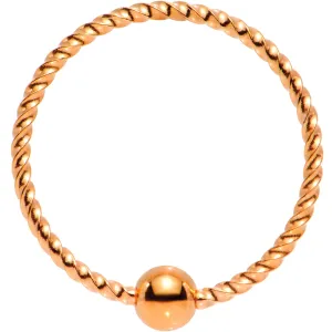 20 Gauge 3/8 Rose Gold Tone Anodized So Twisted Captive Style Seamless Ring
