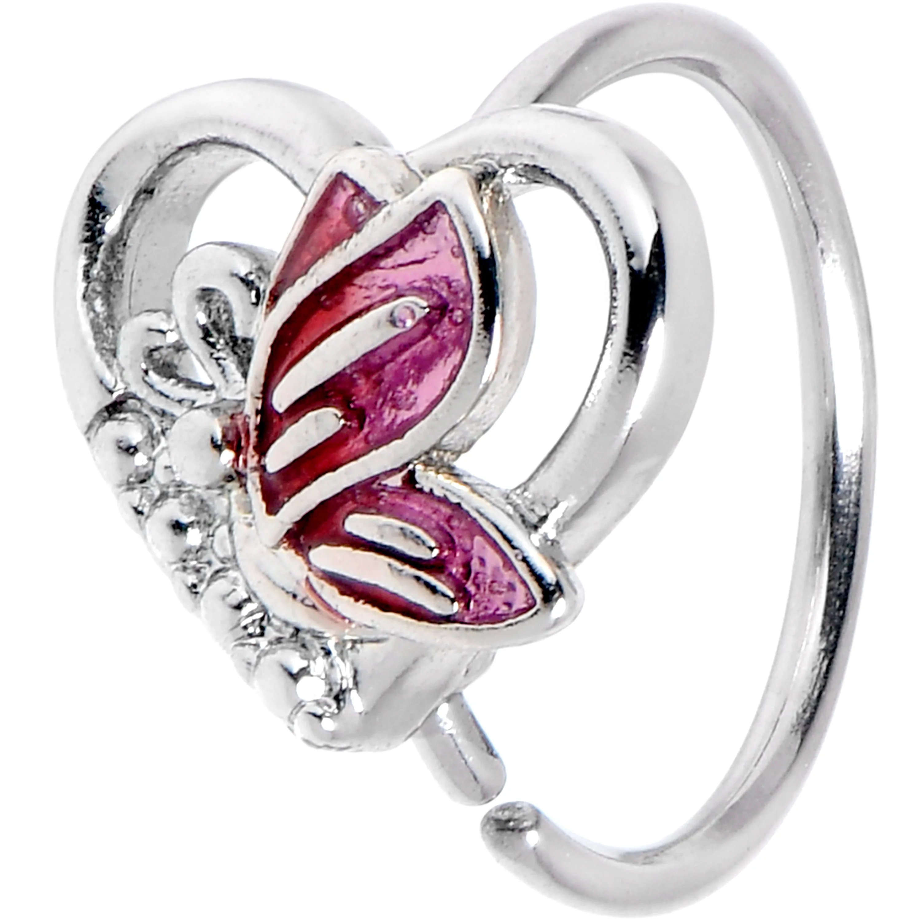 20 Gauge 5/16 Butterfly Love Heart Pink Hose Hoop