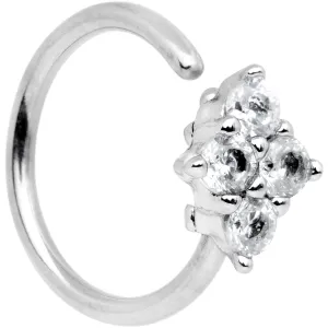 20 Gauge 5/16 Clear CZ Gem Cluster Seamless Circular Ring