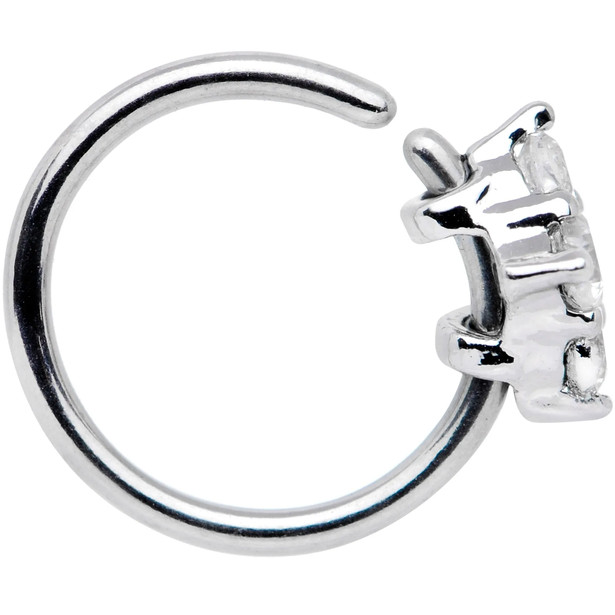 20 Gauge 5/16 Clear CZ Gem Cluster Seamless Circular Ring