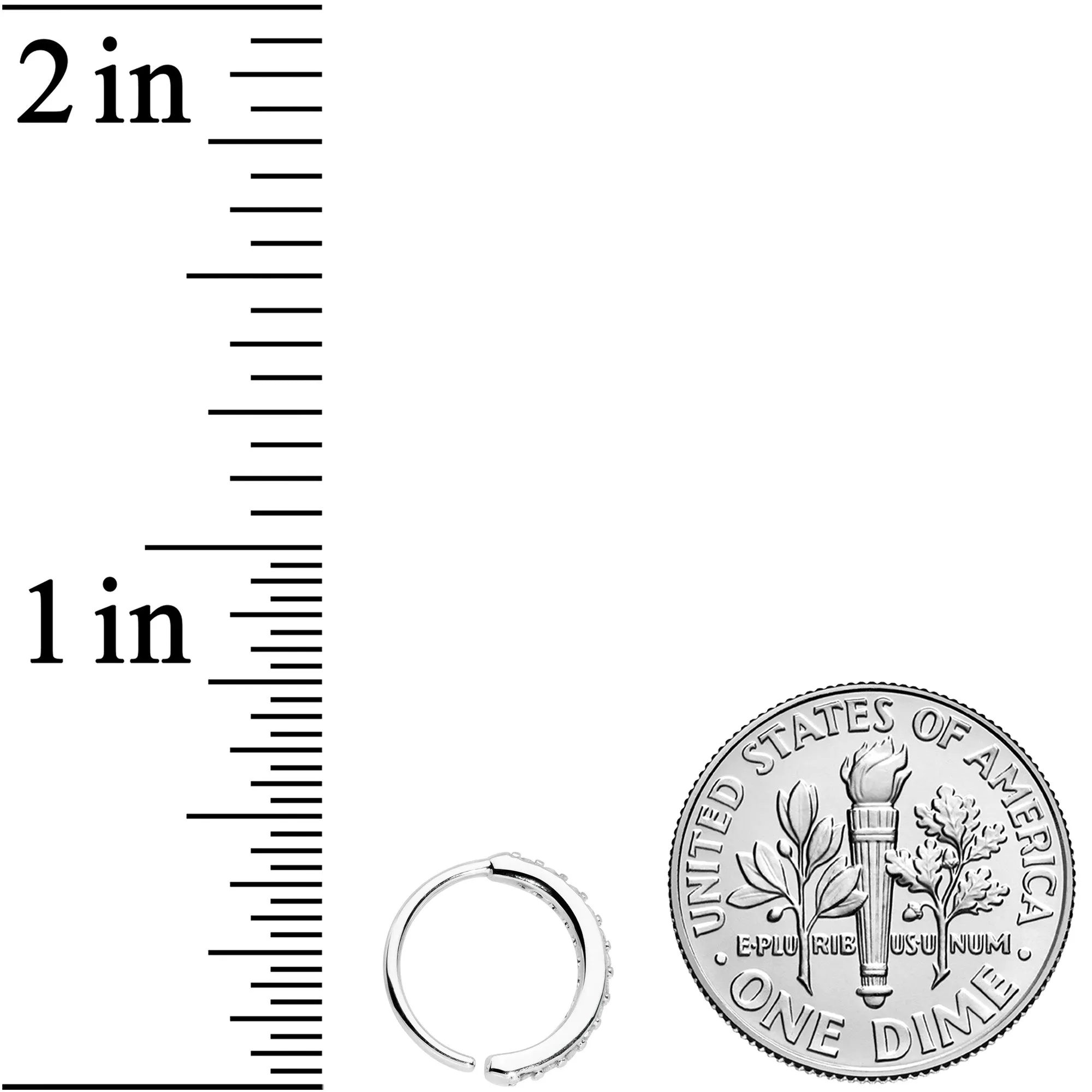 20 Gauge 5/16 Clear CZ Gem Forward Facing Nose Hoop