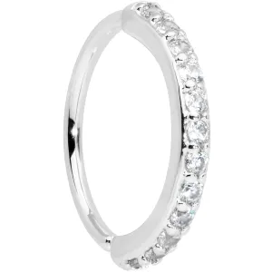 20 Gauge 5/16 Clear CZ Gem Forward Facing Nose Hoop