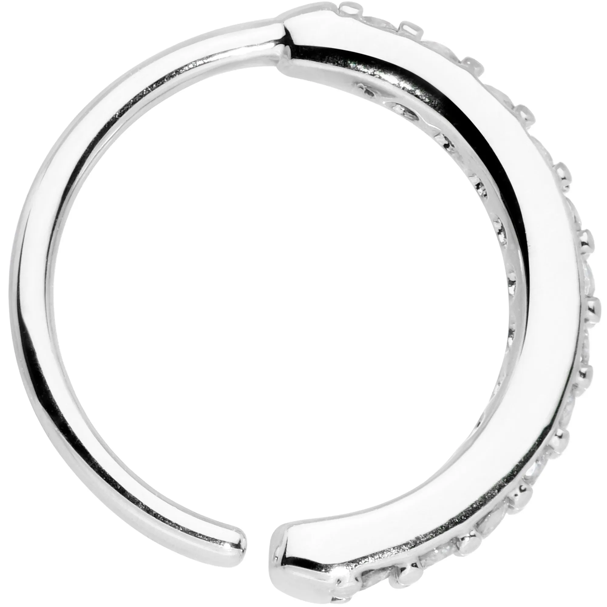20 Gauge 5/16 Clear CZ Gem Forward Facing Nose Hoop