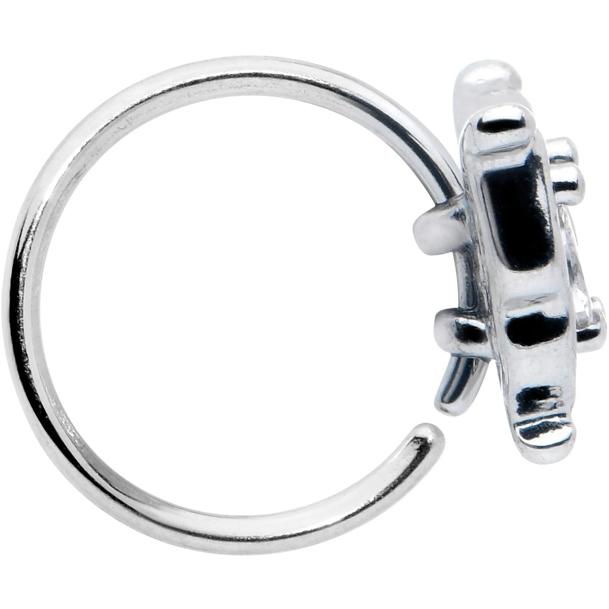 20 Gauge 5/16 Clear Gem Fancy Fab Butterfly Nose Hoop