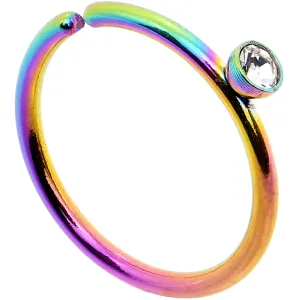 20 Gauge 5/16 Clear Gem Rainbow IP Seamless Circular Ring
