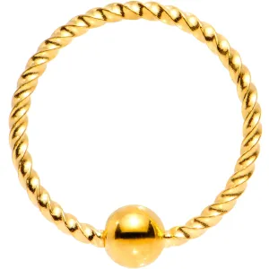 20 Gauge 5/16 Gold Tone Anodized So Twisted Captive Style Seamless Ring