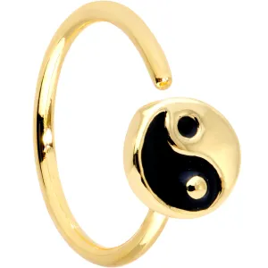 20 Gauge 5/16 Gold Tone Yin Yang Seamless Circular Ring