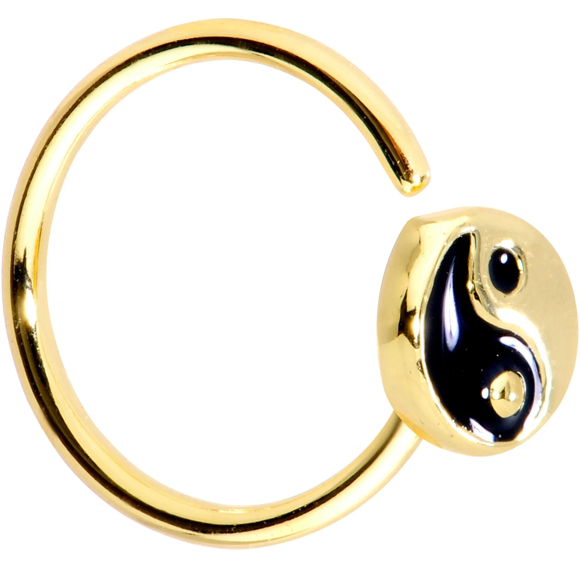 20 Gauge 5/16 Gold Tone Yin Yang Seamless Circular Ring