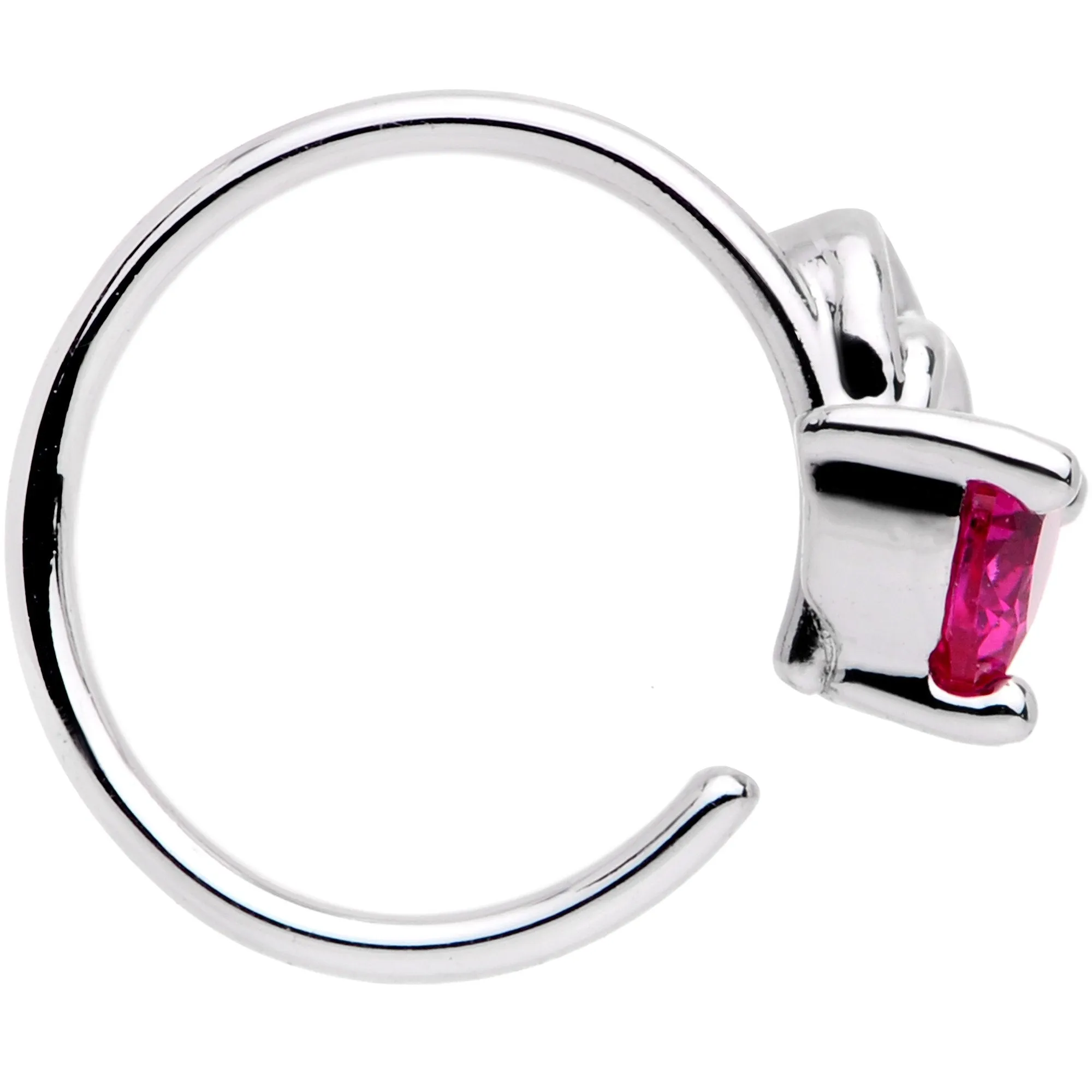 20 Gauge 5/16 Pink Gem Triangle Wave Seamless Circular Ring