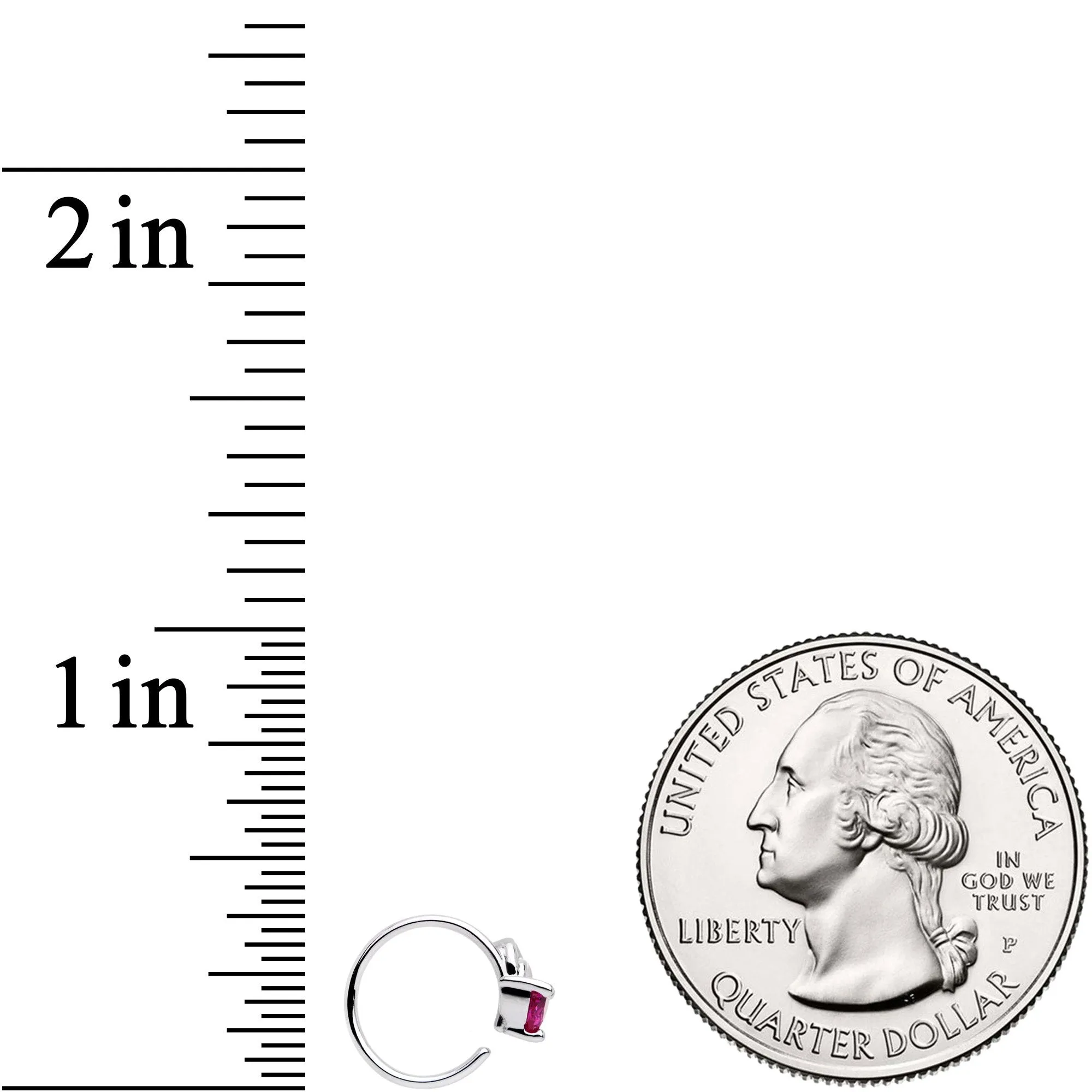 20 Gauge 5/16 Pink Gem Triangle Wave Seamless Circular Ring