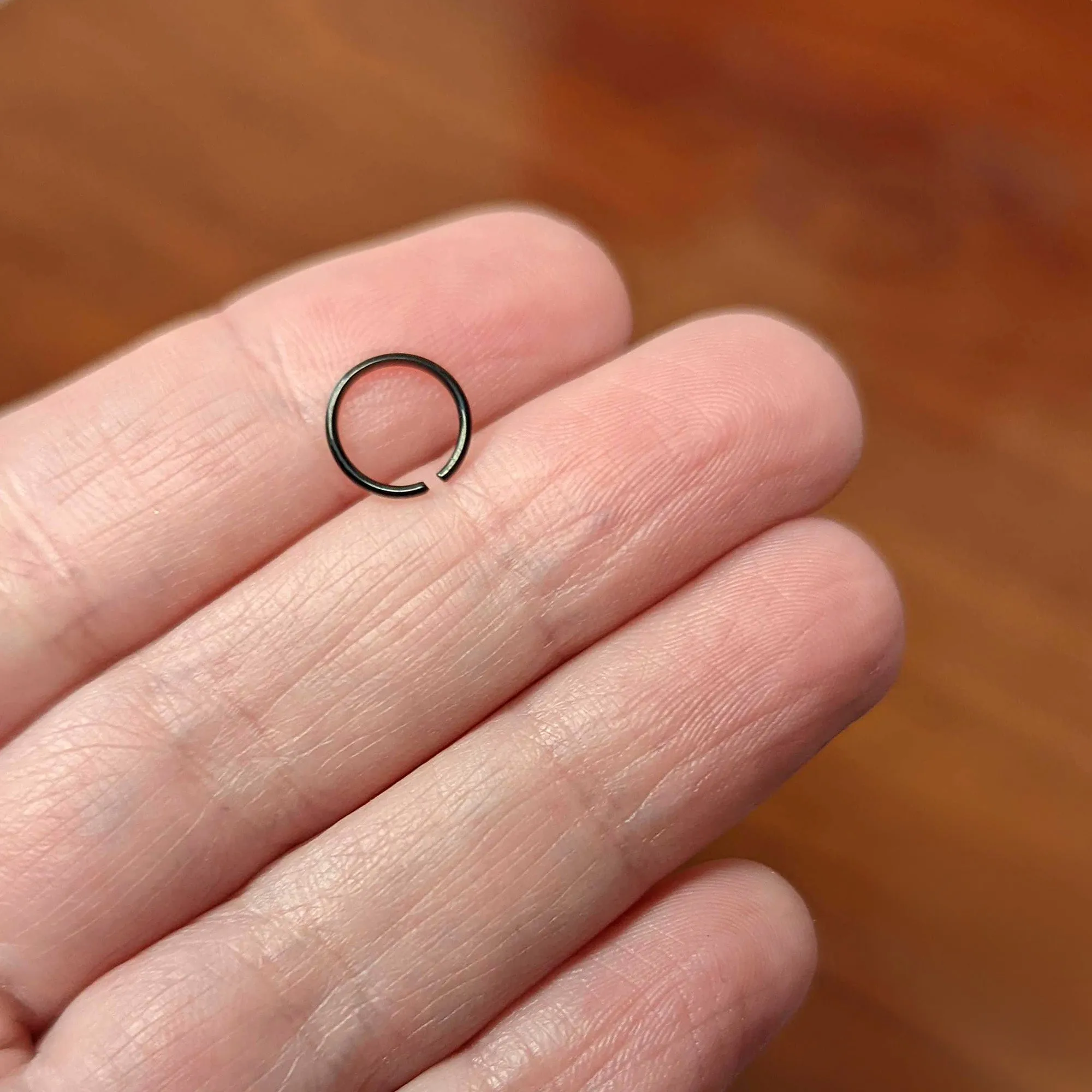 20 Gauge 7mm Black PVD Grade 23 Titanium Bendable Hoop Ring