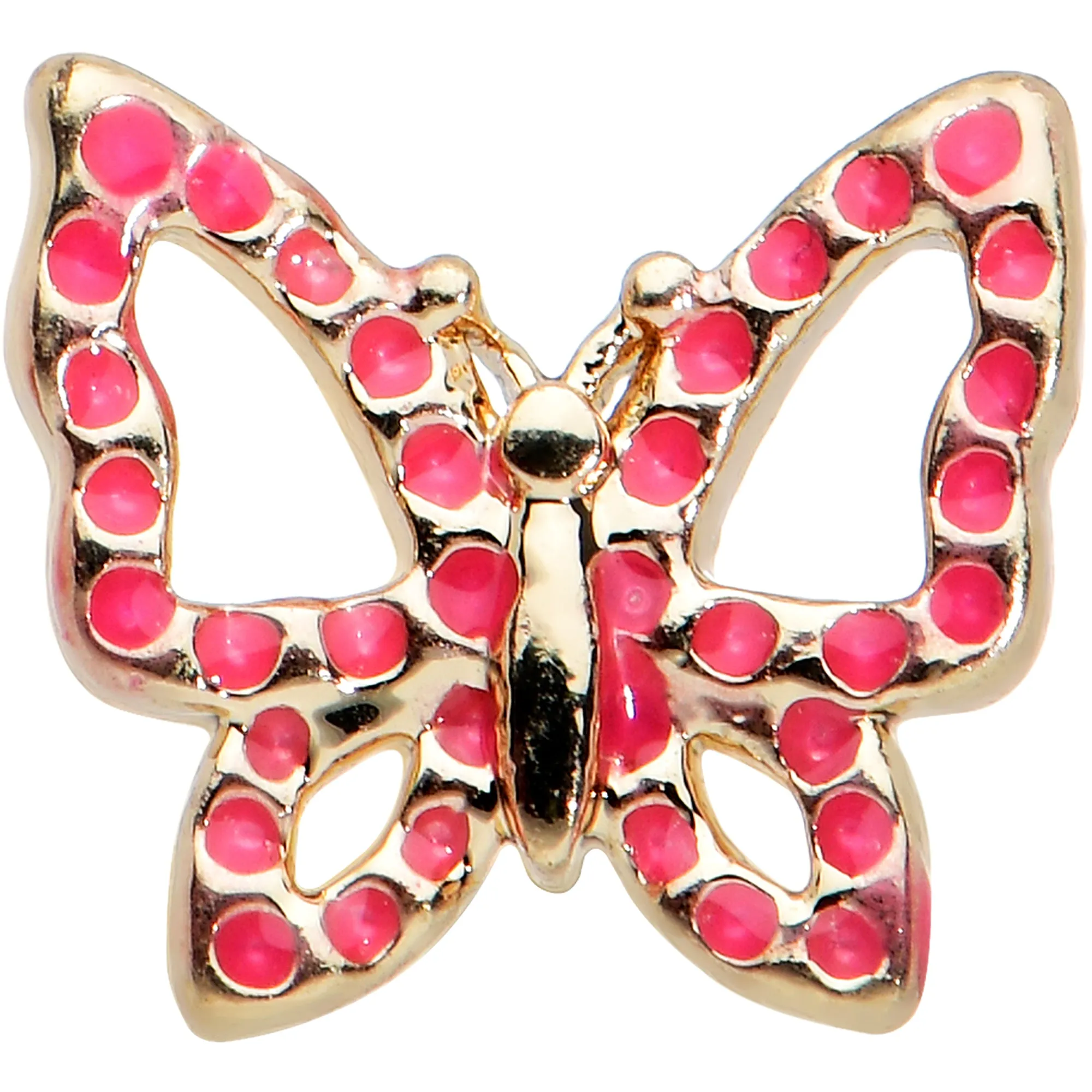 20 Gauge 7mm Gold Tone Sweet Simple Butterfly L Shape Nose Ring
