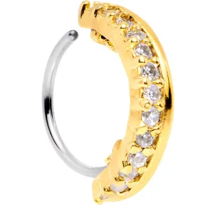 20 Gauge Clear CZ Gem Gold Tone Sleek Seamless Circular Ring