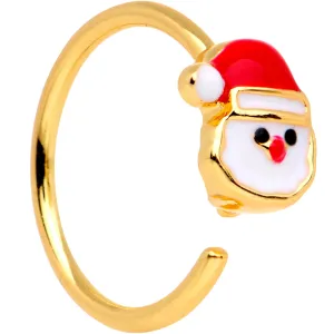20 Gauge Gold Tone Plated Red White Santa Seamless Circular Ring