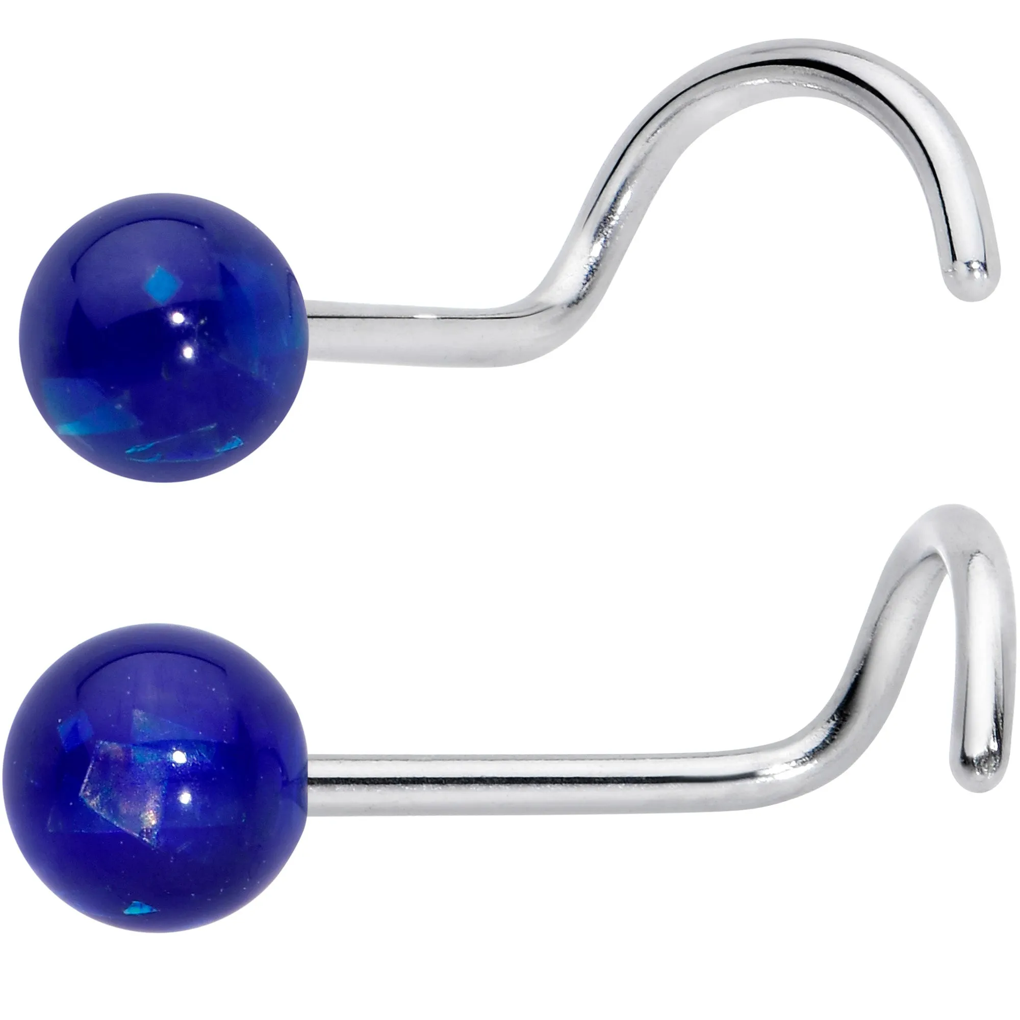 20 Gauge Nose Screw Gem Faux Opal Pack Classy Nose Ring Set of 6