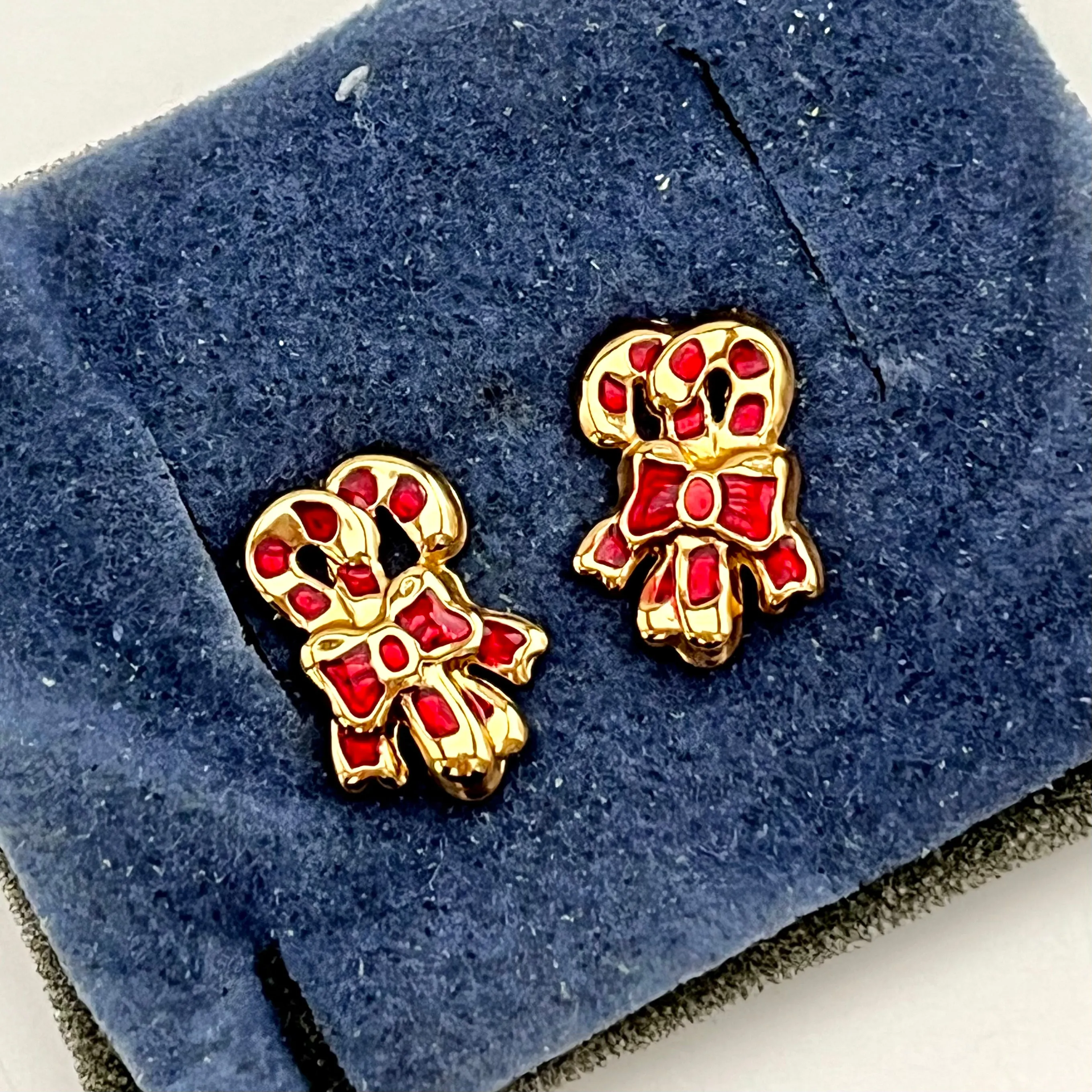 2001 Avon Christmas Novelty Candy Cane Earrings
