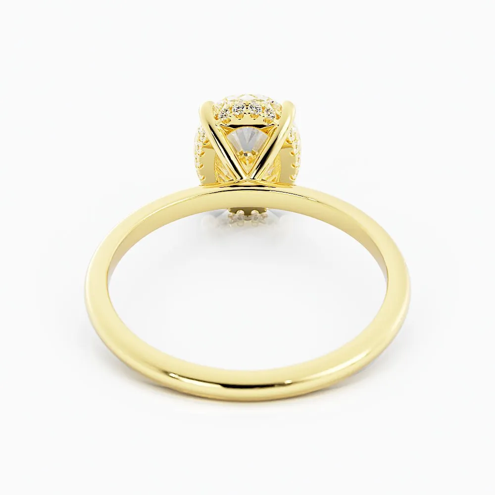 2.1 Carat Oval Diamond Engagement Ring 14k Yellow Gold