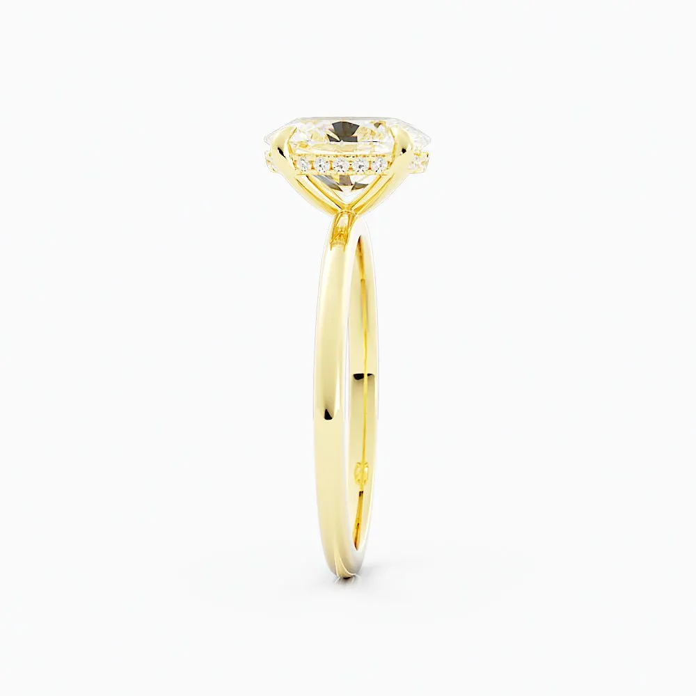 2.1 Carat Oval Diamond Engagement Ring 14k Yellow Gold