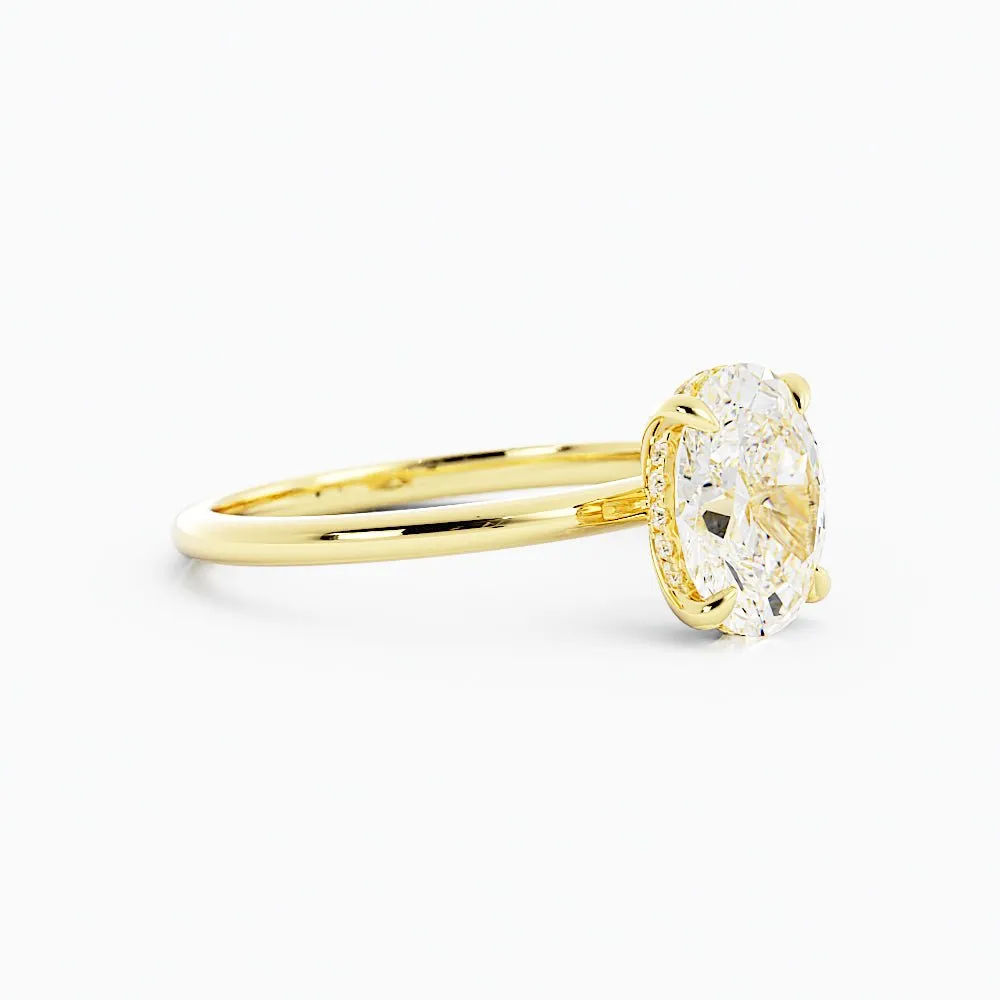 2.1 Carat Oval Diamond Engagement Ring 14k Yellow Gold