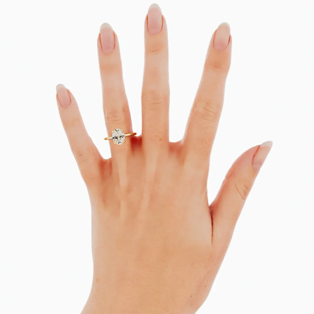 2.1 Carat Oval Diamond Engagement Ring 14k Yellow Gold