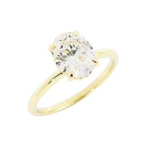 2.1 Carat Oval Diamond Engagement Ring 14k Yellow Gold