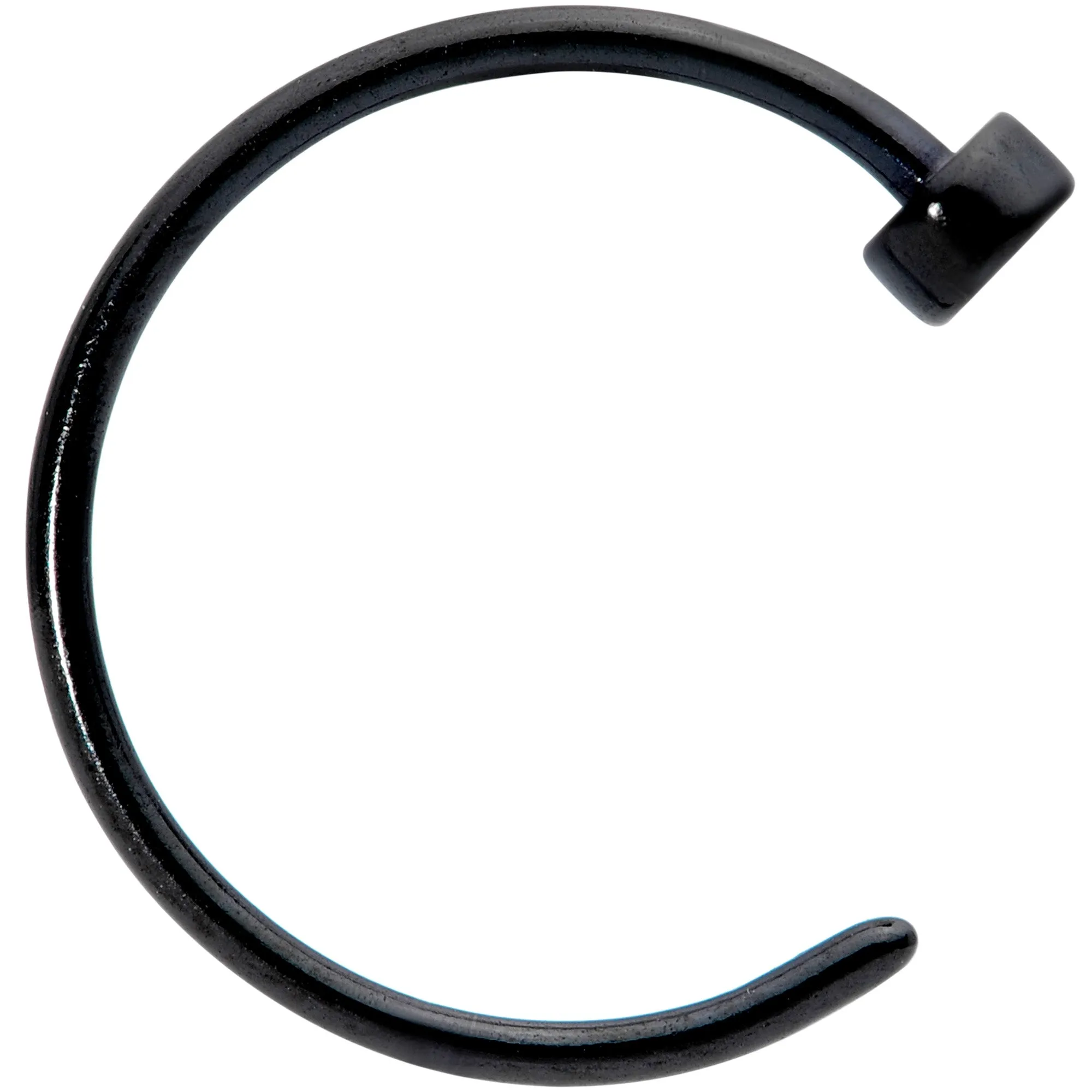 22 Gauge 5/16 Black PVD Stainless Steel Disc Nose Hoop