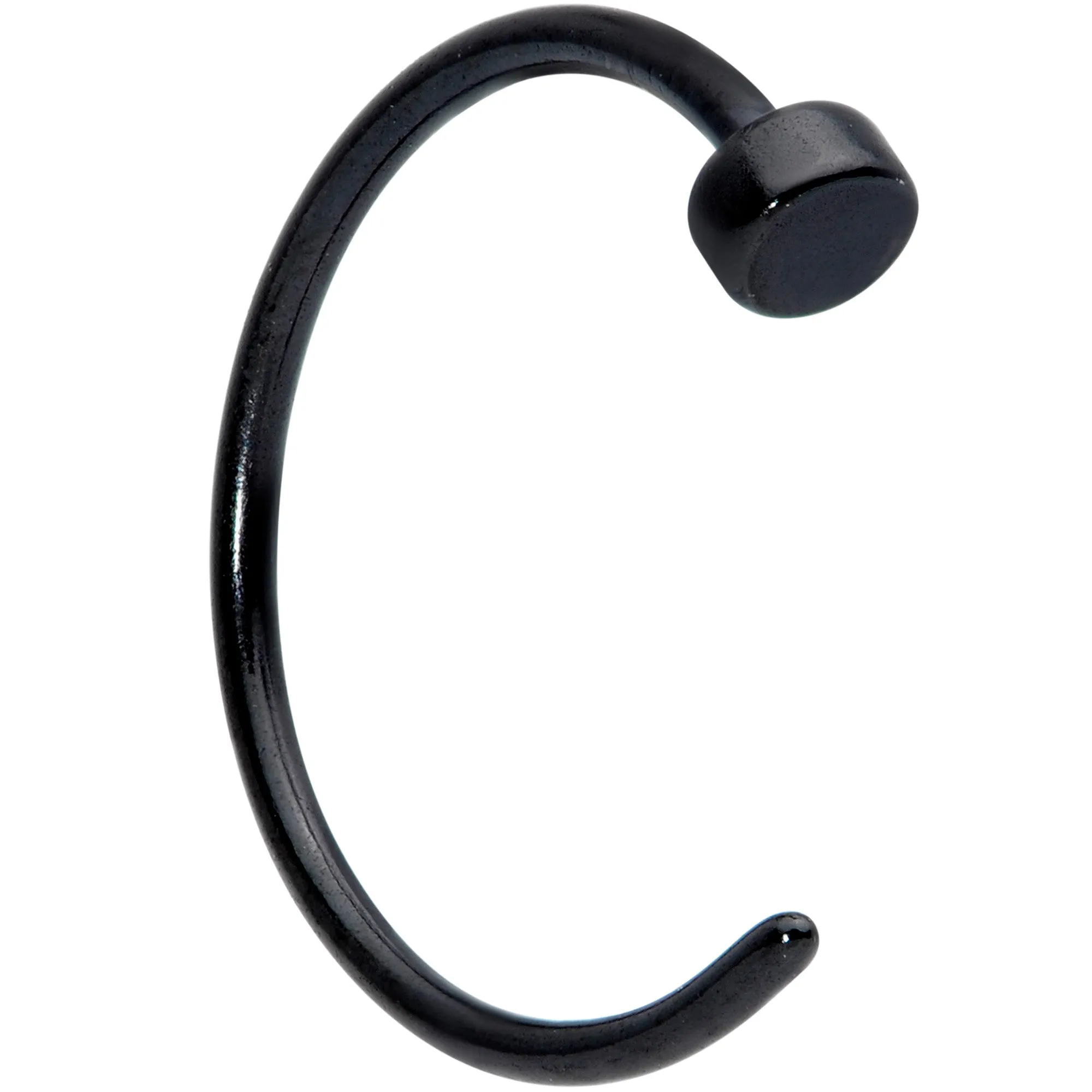 22 Gauge 5/16 Black PVD Stainless Steel Disc Nose Hoop
