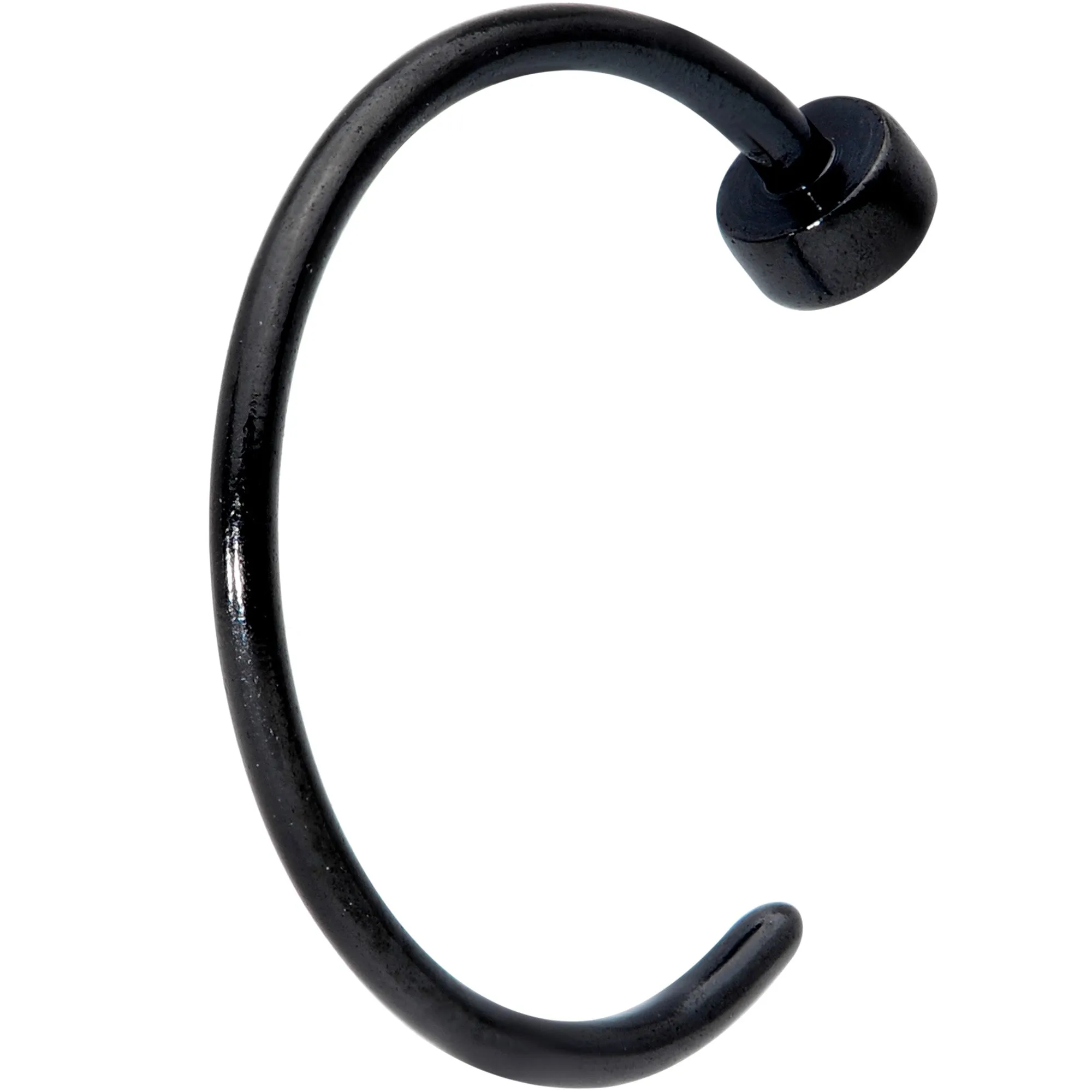 22 Gauge 5/16 Black PVD Stainless Steel Disc Nose Hoop