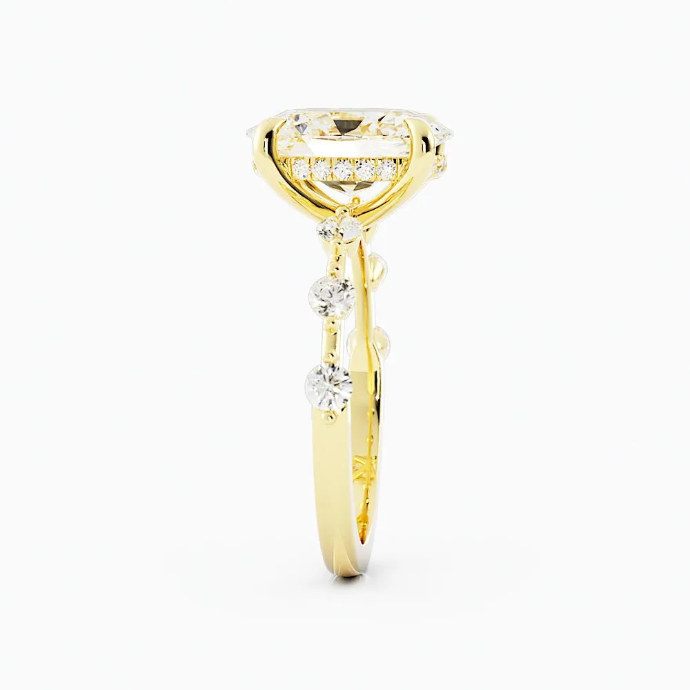 2.6 Carat Oval Cut Diamond Engagement Ring 14k Yellow Gold