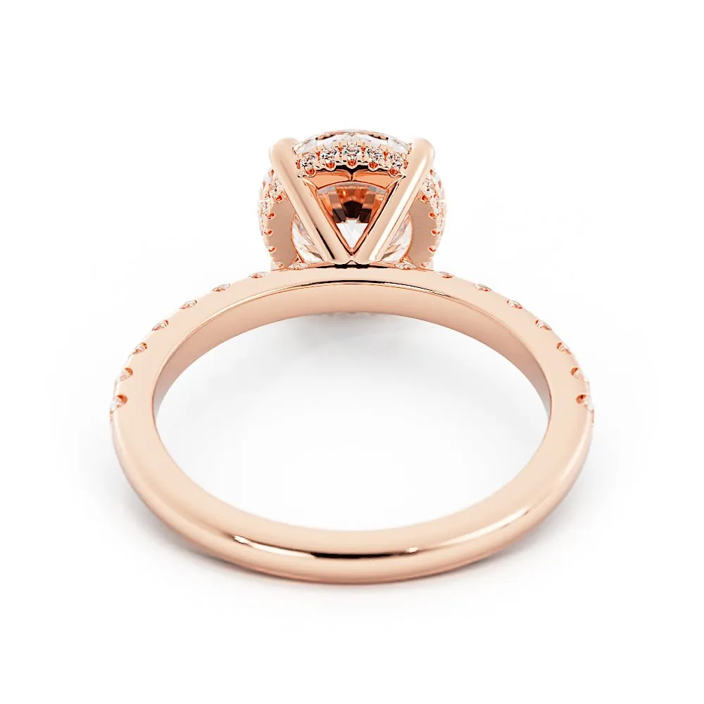 2.6 Carat Round Cut Diamond Engagement Ring 14k Rose Gold