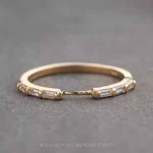 3 Baguette Diamond Wedding Cuff, Harper Setting, 14K Yellow Gold