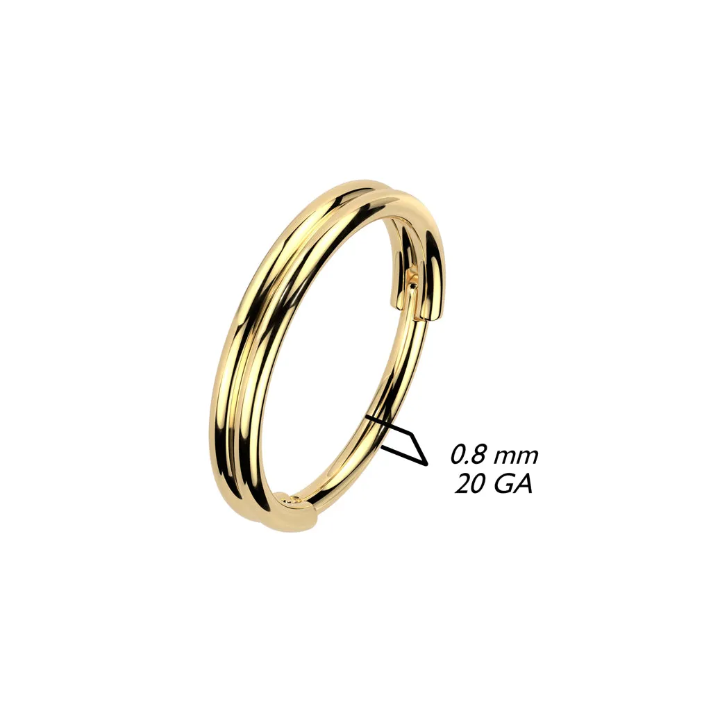 316L Surgical Steel Double Hoop Hinged Clicker Nose Ring