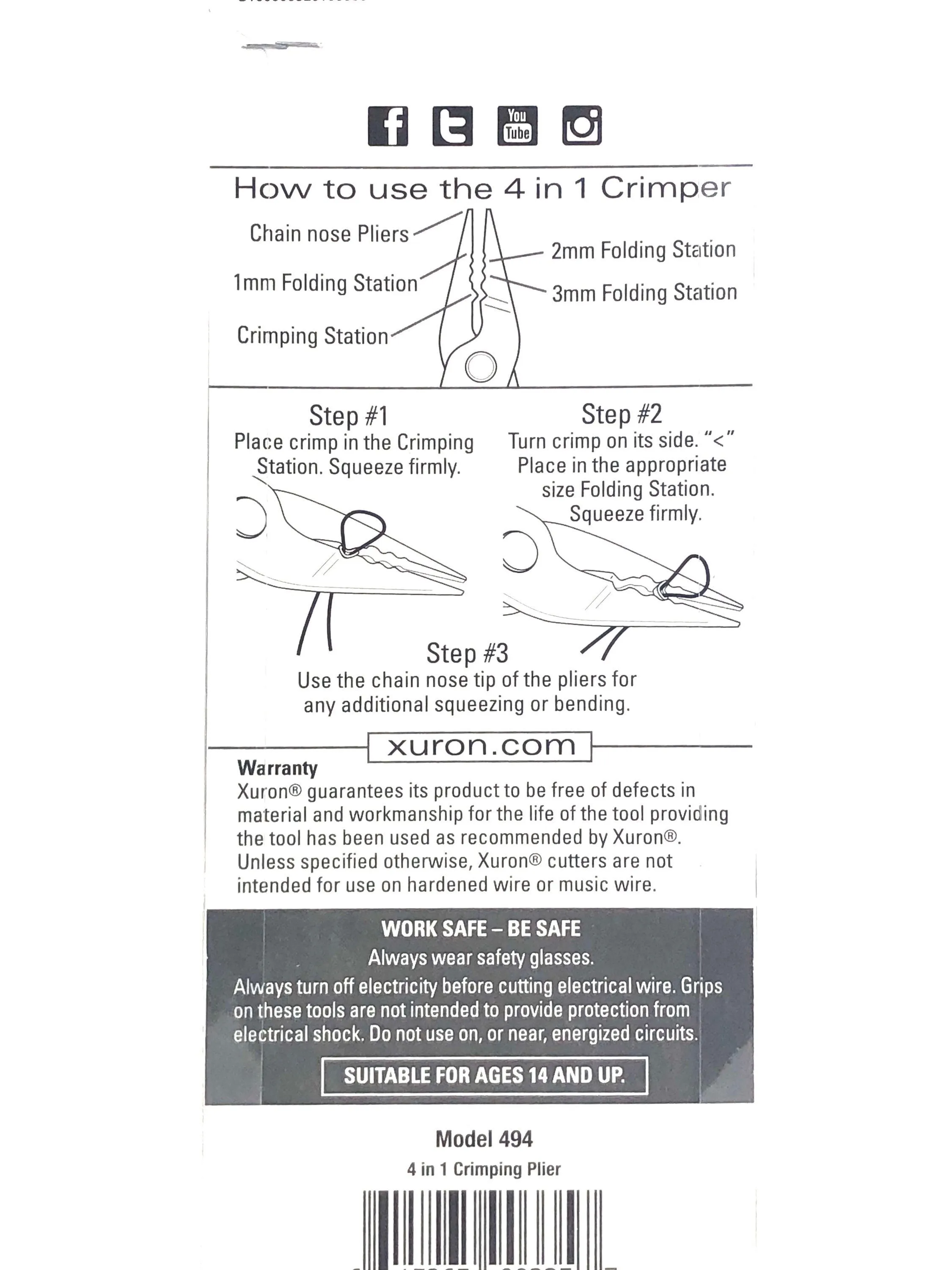 4 in 1 Crimper w/ Chain Nose Pliers