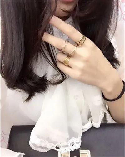 6pc/set Punk  Knuckle Ring Set