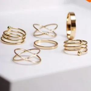6pc/set Punk  Knuckle Ring Set