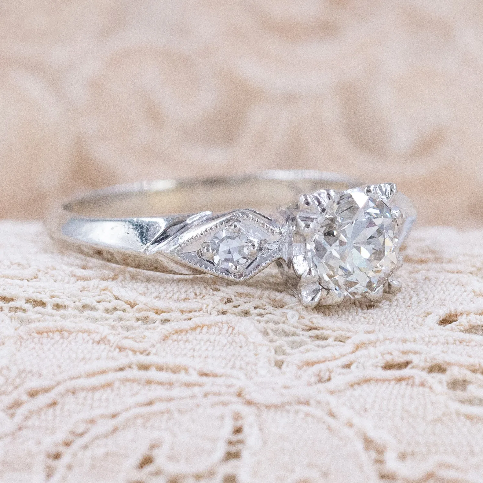 .70 Carat Old European-Cut Diamond Ring C. 1940s