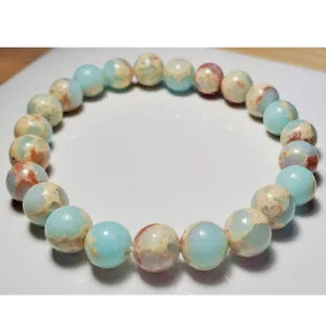 8mm Opal Beaded Elastic Stretch Bracelet