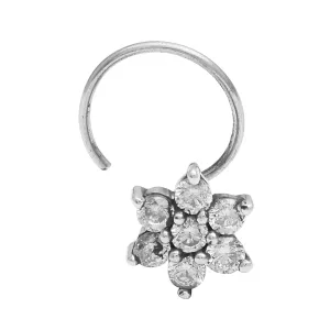 925 Solid Silver Plated Handmade Nose Pin Vintage Style Oxidized Nose Pin For Women