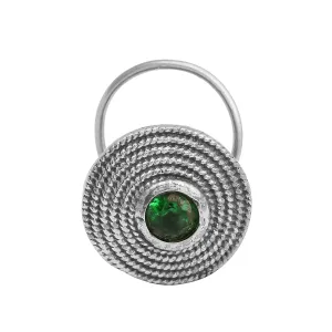 925 Sterling Silver Green Cz Nose Pin Vintage Black Oxidized Nose Pin Indian Traditional Nose Pin