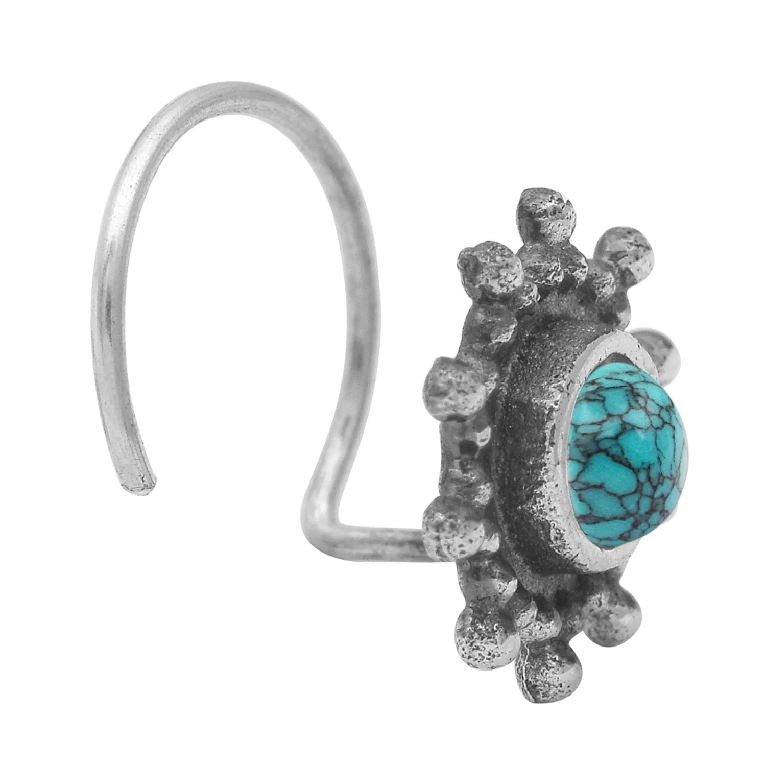 925 Sterling Silver Nose Pin Turquoise Studs Nose Pin For Women
