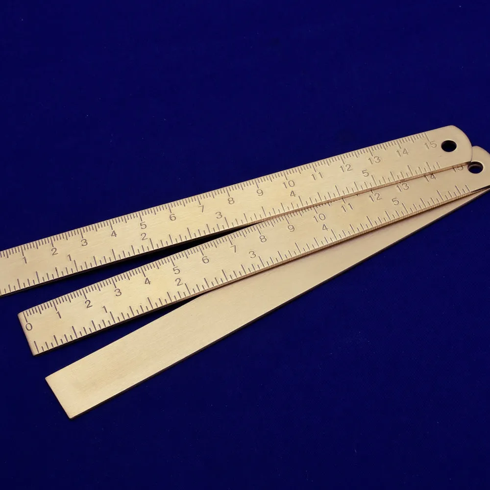 About 15cm RAW Long Brass Vintage Bullet Journal Ruler Bookmark for Travel Journal Personal Planner 2mm thickness 1pcs