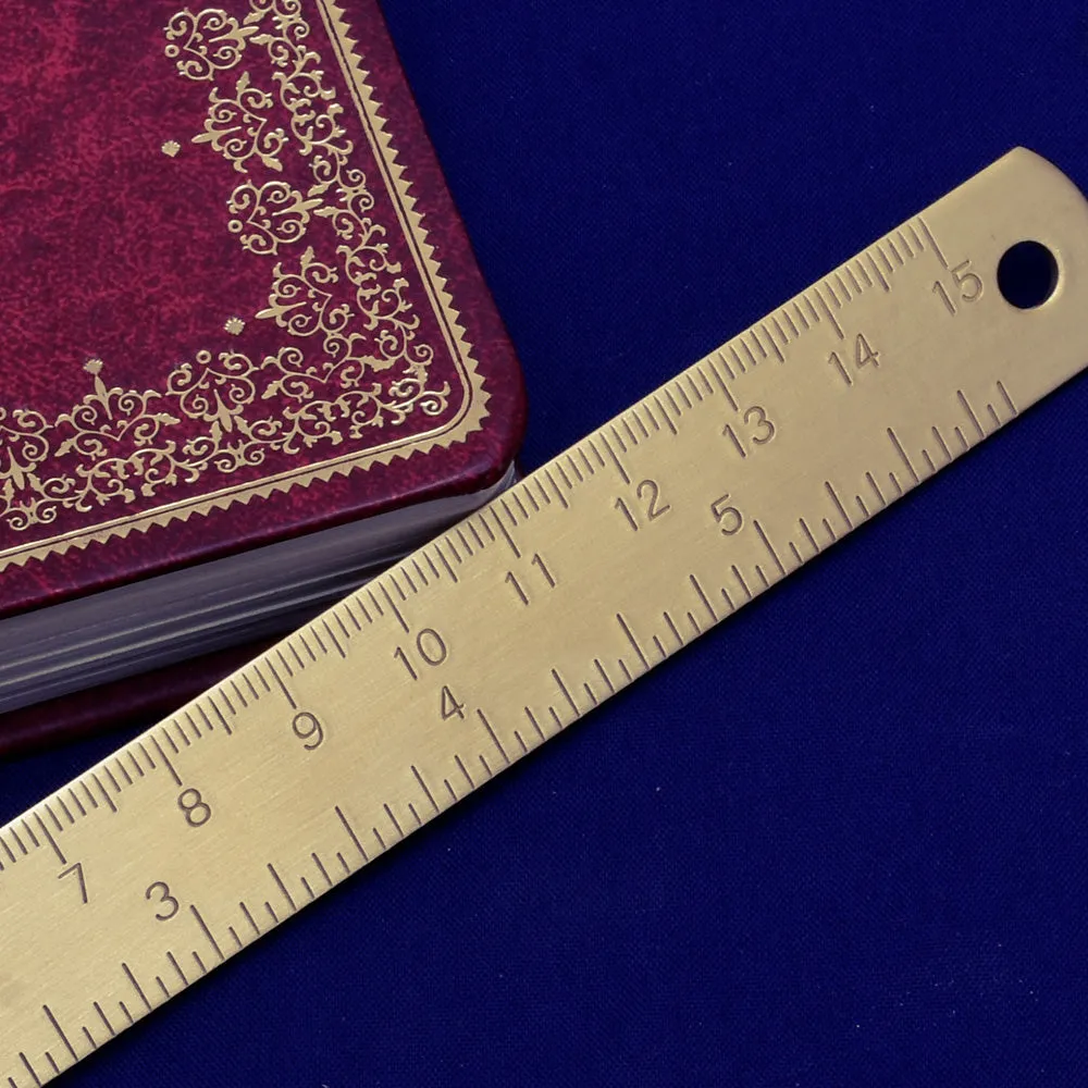 About 15cm RAW Long Brass Vintage Bullet Journal Ruler Bookmark for Travel Journal Personal Planner 2mm thickness 1pcs