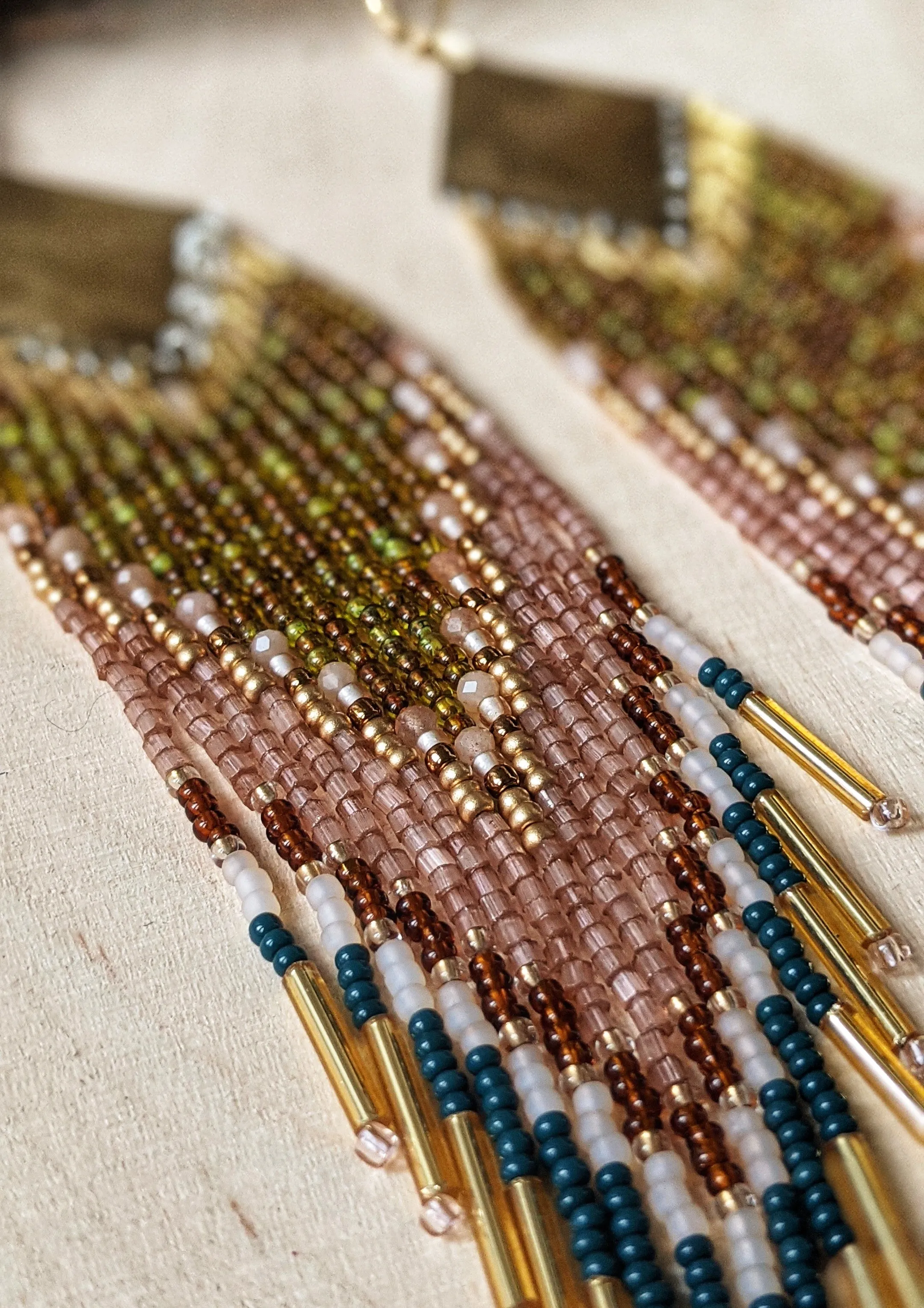 Adelita Peach Moonstone Seed Bead Earrings