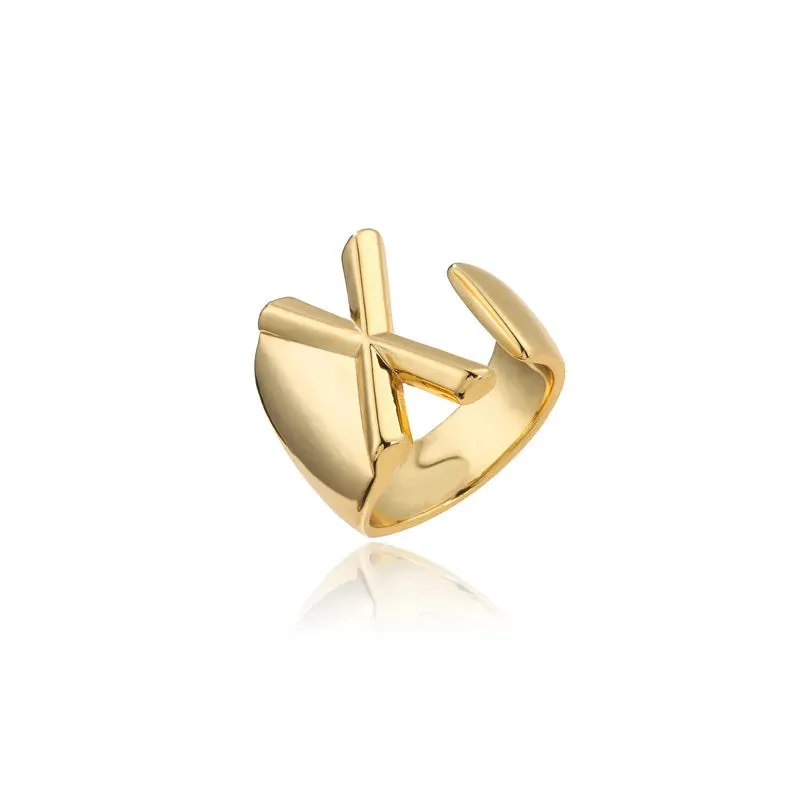 Adjustable Opening Ring Initials