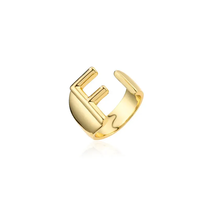 Adjustable Opening Ring Initials
