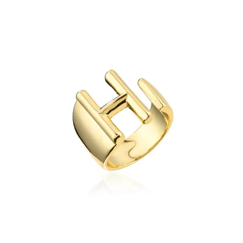 Adjustable Opening Ring Initials