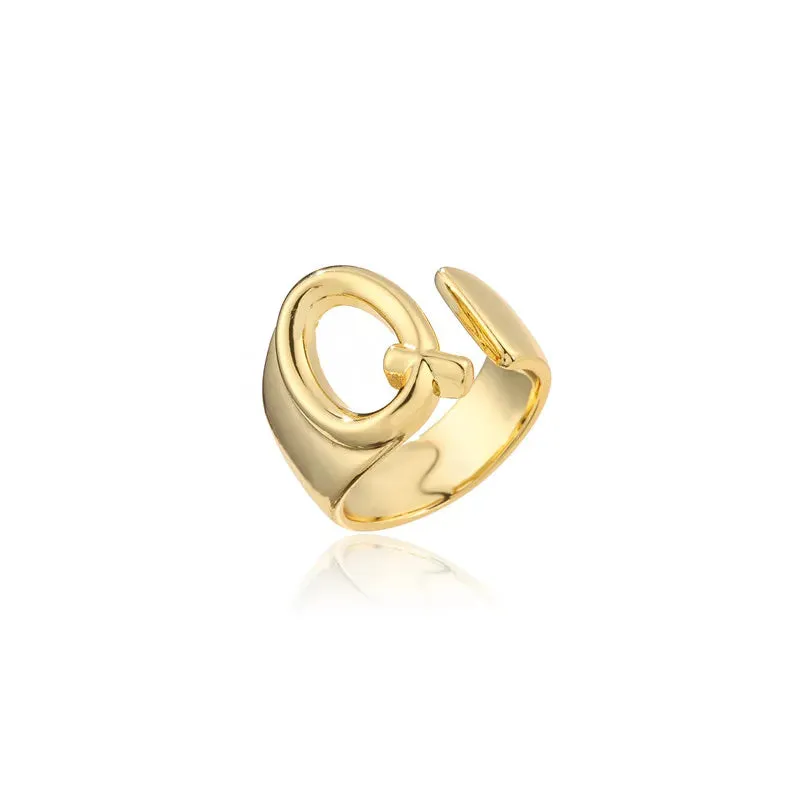 Adjustable Opening Ring Initials