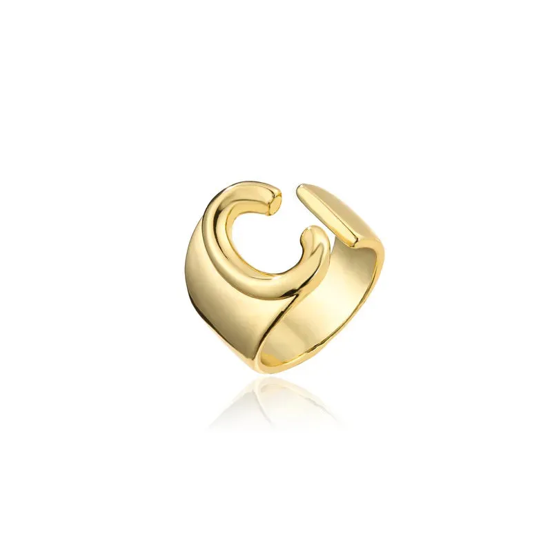 Adjustable Opening Ring Initials